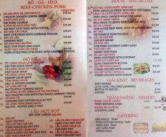 Phở Năm Lúa menu