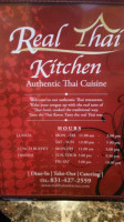 Real Thai Kitchen menu