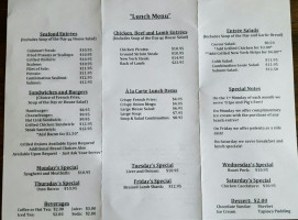 Garden Club menu