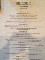 The Block And Wine Cellar menu