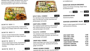 Shogun Japanese Steakhouse menu