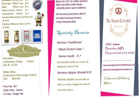 The Hansel Gretel's Schnitzel House menu