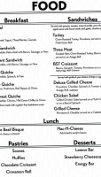 Travellers House Coffee Tea menu