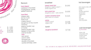 Jelly Modern Doughnuts menu