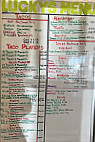 Lucky’s Taco’s menu