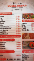 Yücel Kebap Ve Çorba menu