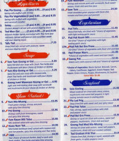 Sala Thai menu