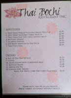 Thai Bochi menu