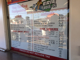 Erie Drive In Restaurant menu