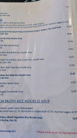 Tayo Vietnamese menu