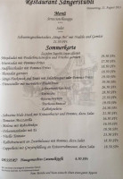 Sängerstübli menu