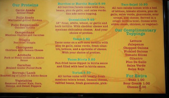 El Vaquero Mexican Taqueria menu