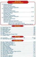 Sky Dragon Restaurant menu