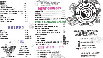 Ale Taco menu