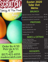 Scratch Catering Fine Foods menu