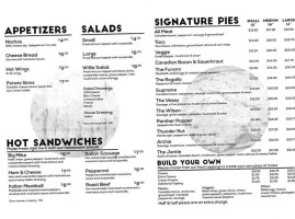 Pete's Pizza menu