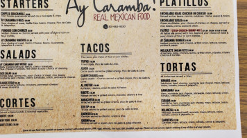 Ay Caramba! menu