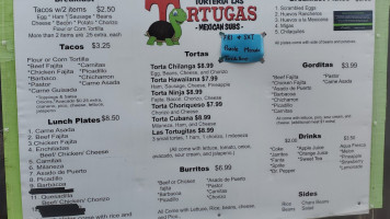 Las Tortugas menu