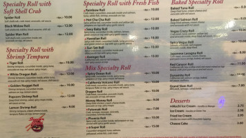 Super Sushi menu