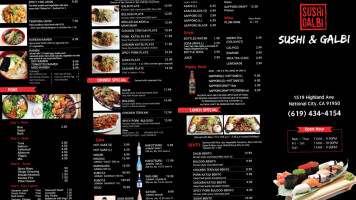 Sushi Galbi menu