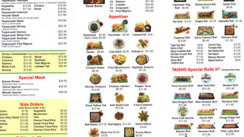 Taisho Japanese Grill Sushi menu