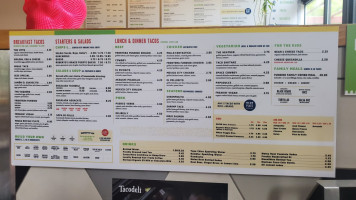 Tacodeli West menu