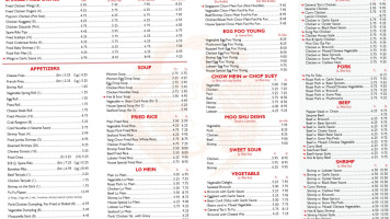 General Tso menu