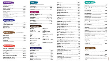 Woomi Sushi menu