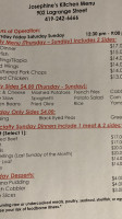 Josephine's Soul Food menu