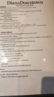 Diana Downtown menu