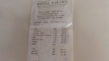 Viking Aqua Wellness Resort menu