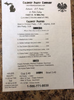 Calumet Pasty Company menu