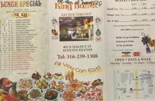 China King Buffet menu