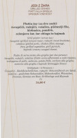 Gostišče Marjan Bohorč S.p. menu