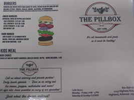 Pill Box Cafe menu