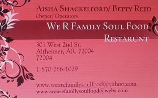 We R Family Soul Food menu