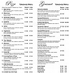 Bella Tiarnie menu