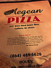 Aegean Pizza menu