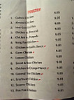 Szechwan Express menu