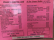 Eleanor's Undertow Takeout menu