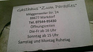 Gasthaus Zum Paradies menu