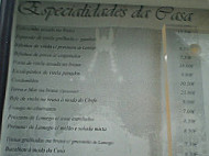 Restaurant Novo menu