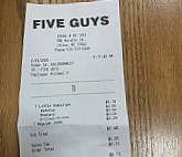 Five Guys menu