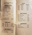 Wing Town menu