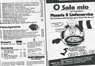 Pizzeria O Sole Mio menu