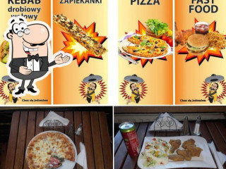 Gringobieżuń Ciesz Się Jedzeniem Kebab Pizza