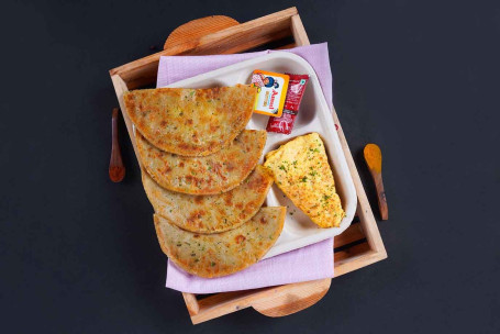 Aloo Paratha Cu Combo De Omletă Dublă