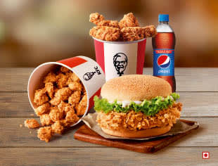 Pui Zinger Burger Popcorn Combo