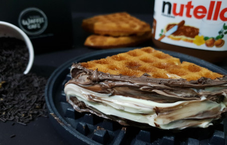 Waffle With White And Nutella