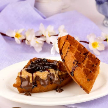 Peanut Butter Chocolate Waffle Sandwich